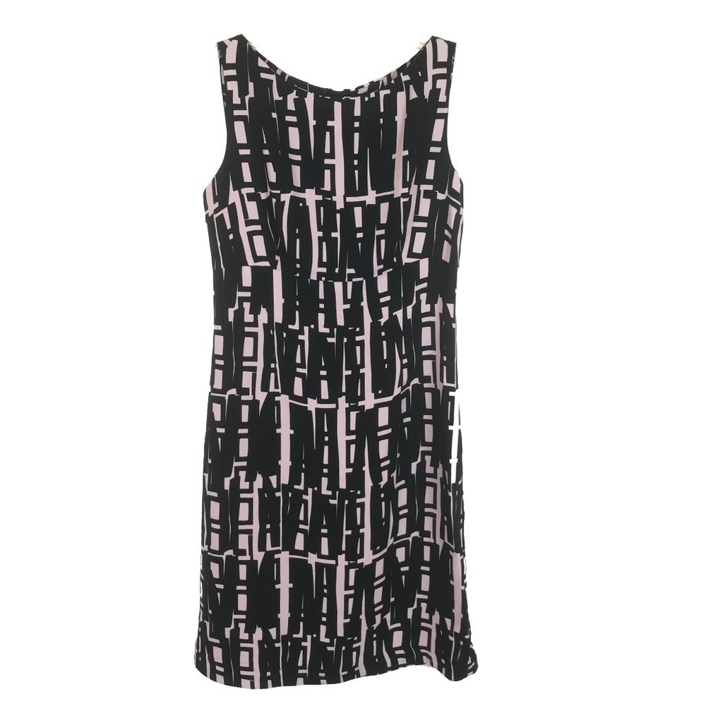 Womens Size 6 Milly Geoprint Crepe Sleeveless Shift Mini Dress Made in USA